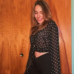 Black and White Polka Dot Button Down Shirt